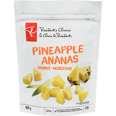 President's Choice Pineapple Chunks 600 g, $0.75/100g
