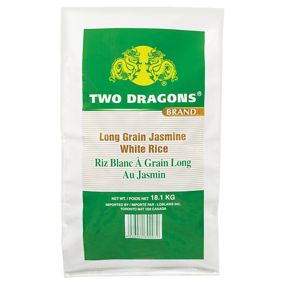 null Riz au jasmin Two Dragons 18.1 kg, 0,22 $/100g