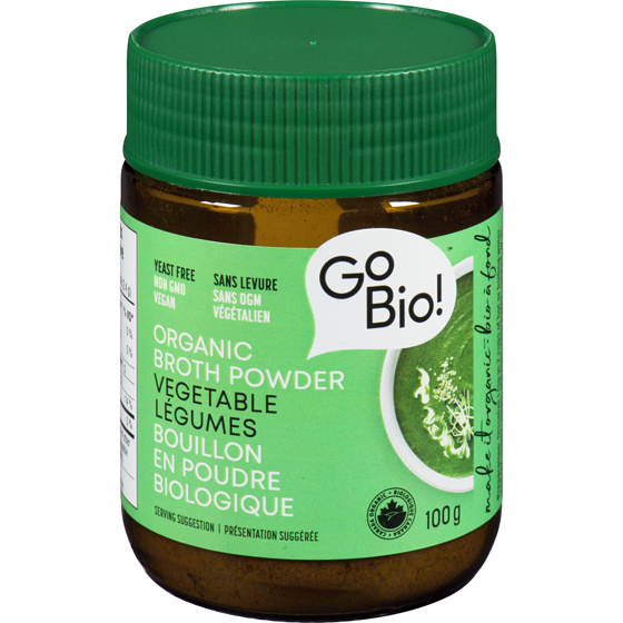 Go Bio Organic Yeast-Free Vegetable Broth Powder 100 g, $9.99/100g