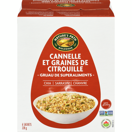 Nature’s Path Gruau d’avoine biologique Cannelle et graine de citrouille Superfood 228 g, 2,63 $/100g