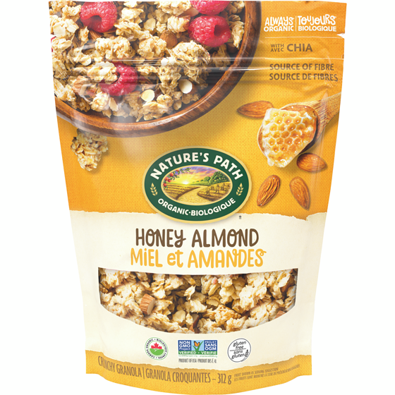 Nature’s Path Granola biologique sans gluten Miel et amandes 312 g, 2,24 $/100g