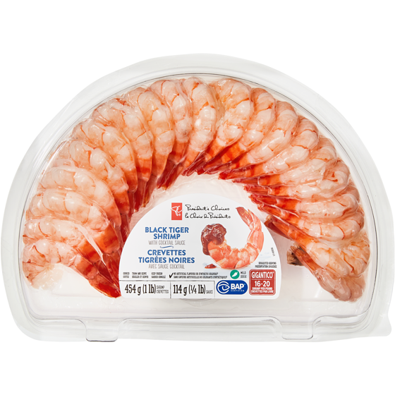 le Choix du Président Crevettes Tigrées Noires Avec Sauce Cocktail Douce Gigantico 568 g, 5,19 $/100g