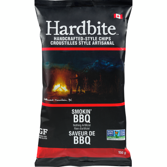 Hardbite Croustilles, BBQ fumé 150 g, 3,19 $/100g