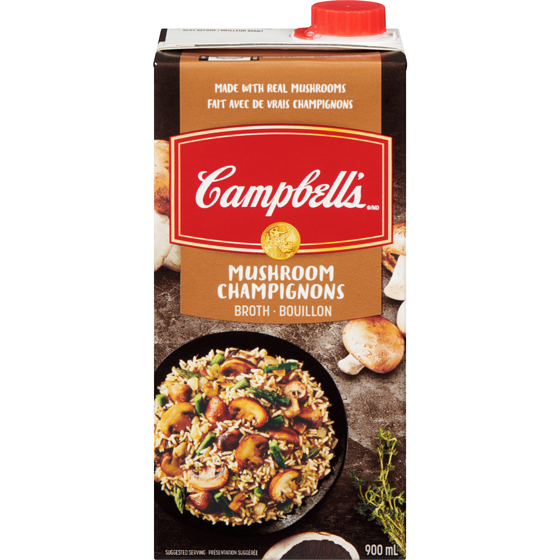 Campbell's Mushroom Broth 900 ml, $0.22/100ml