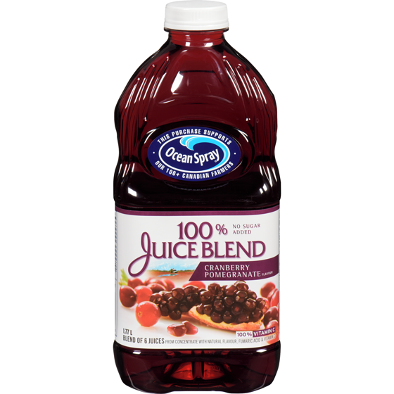 Ocean Spray 100% Juice Blends 100% Juice, Cranberry and Pomegranate 1.77 l, $0.31/100ml