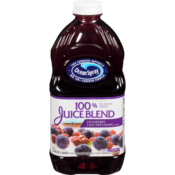 Ocean Spray 100% Juice Blends 100% Juice, Cranberry and Grape 1.77 l, $0.28/100ml