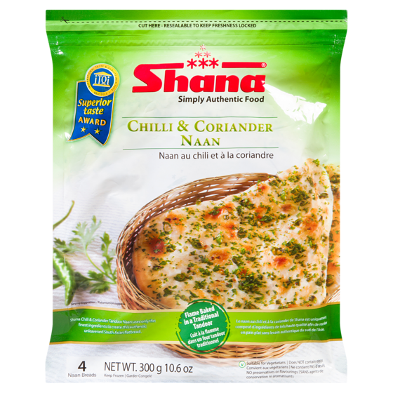 Shana Naan, Chili & Coriander 300 g, $0.93/100g
