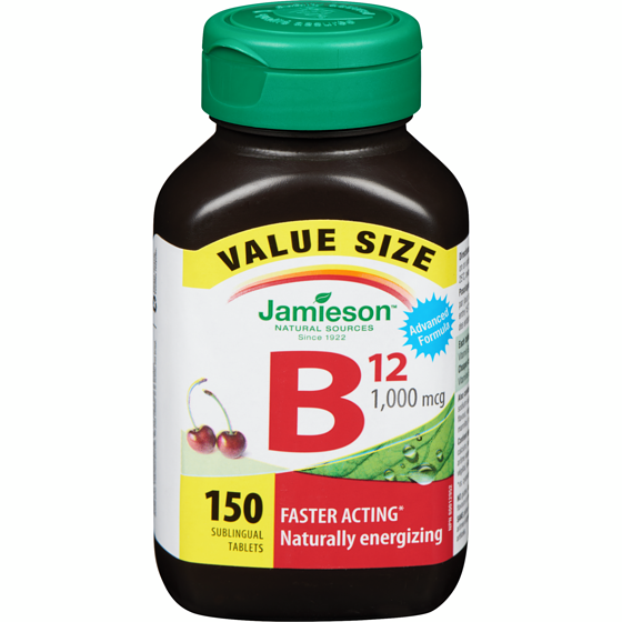Jamieson Vitamin B12 1,000 mcg Fast Dissolving Sublingual Tablets - Value Pack 150 ea, $0.15/1ea