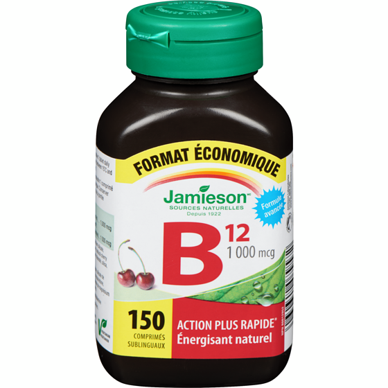 Jamieson Vitamine B12 1 000 mcg À Dissolution Rapide - Format économique 150 ea, 0,15 $/1ch