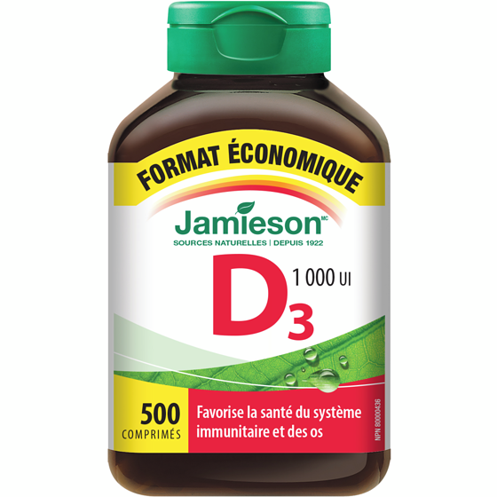 Jamieson Vitamine D3 1000 UI - Format Économique 500 ea, 0,03 $/1ch