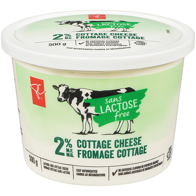 le Choix du Président Fromage cottage sans lactose, 2 % M.G. 500 g, 1,20 $/100g