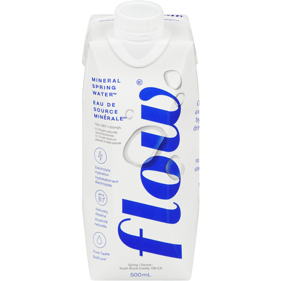 Flow Water Alkaline Spring Water 500 ml, $0.40/100ml