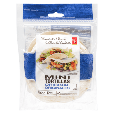 President's Choice Mini Tortilllas Original  192 g, $1.56/100g