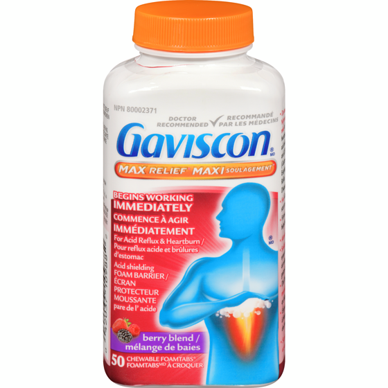 Gaviscon Max Relief Acid Reflux & Heartburn 50 ea, $0.40/1ea