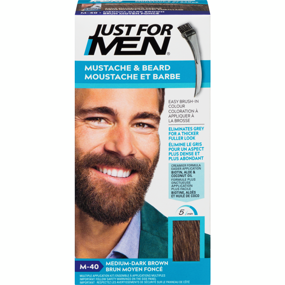 Just For Men Men's Mustache And Beard Colour Medium Dark Brown M40 1 ea, $16.49/1ea