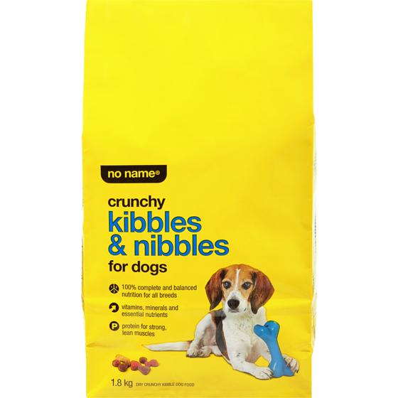 No Name Dry Crunchy Kibble Dog Food  1.8 kg, $0.56/100g