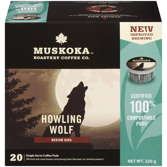 Muskoka Roastery Coffee Co Howling Wolf Pods 220 g, $11.36/100g