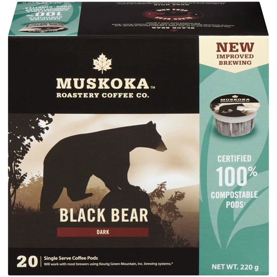 Muskoka Roastery Coffee Co Black Bear Pods 220 g, $11.36/100g