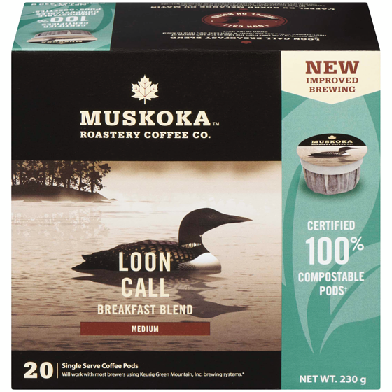 Muskoka Roastery Coffee Co Loon Call Breakfast Blend Pods 230 g, $10.87/100g