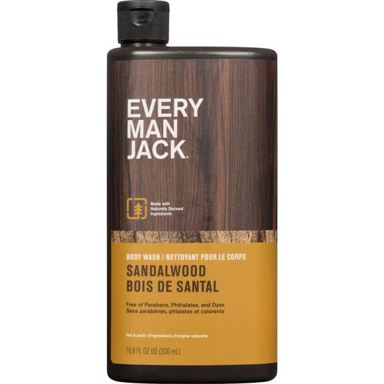Every Man Jack Gel douche, Bois de santal 500 ml, 2,10 $/100ml