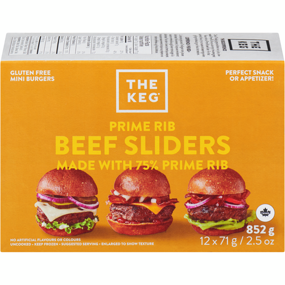 The Keg Beef Burger Sliders 852 g, $2.70/100g