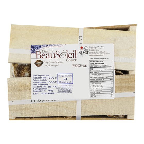 Maison Beausoleil Beausoleil Oysters (Case) 24x1.0 ea, $32.99/1ea