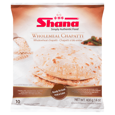 Shana Wholemeal Chapatti 10 Wholewheat Chapatti   400 g, $0.75/100g