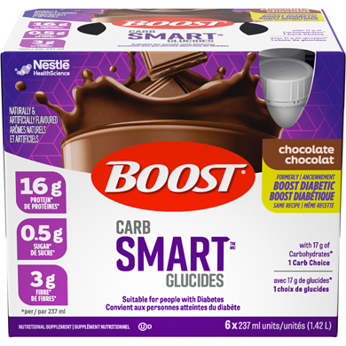 Nestle Health Science Supplément nutritionnel BOOST Smart Glucides – Chocolat 6x237.0 ml, 1,02 $/100ml