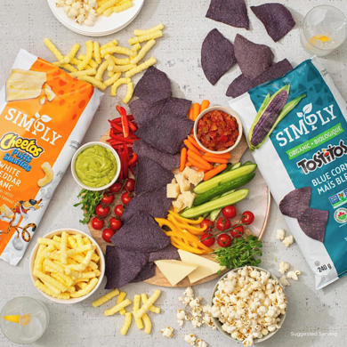 blue nacho chips