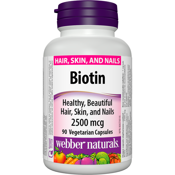 Webber Naturals Vitamine Biotine 2500 mcg, 90 capsules végétariennes 90 ea, 0,14 $/1ch