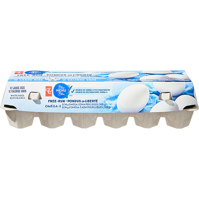 PC Blue Menu Blue Menu Free Run Large White Eggs 12 Pack 12 ea, $0.64/1ea