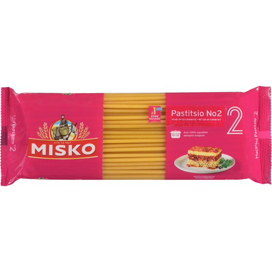 Misko Durum Wheat Semolina Pasta Macaroni Pastitsio No 2 500 g, $0.76/100g