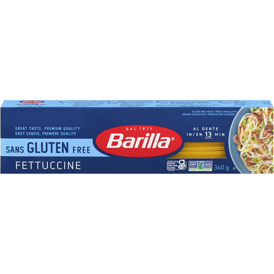 Barilla Gluten Free Fettuccine Pasta 340 g, $1.26/100g