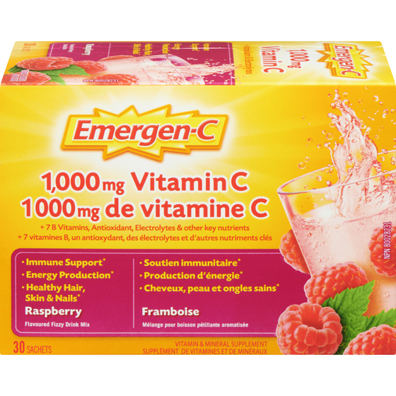 Emergen C Raspberry 1000Mg Vitamin C Supplement, Drink Mix, 30 Count 30 ea, $0.63/1ea
