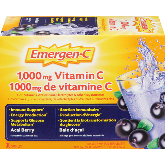 Emergen C Acai Berry 1000Mg Vitamin C Supplement, Drink Mix, 30 Count 30 ea, $0.57/1ea