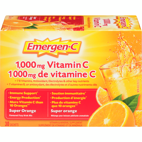 Emergen C Super Orange 1000Mg Vitamin C Supplement, Drink Mix, 30 Count 30 ea, $0.49/1ea