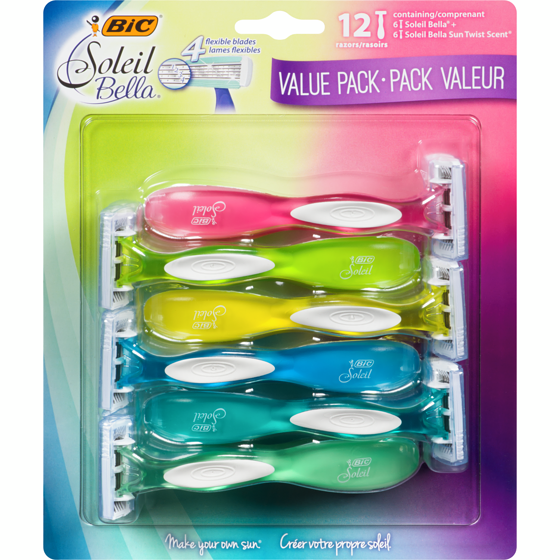 Bic Soleil Bella 4 Blade Disposable Razor for Women 12 ea, $1.83/1ea