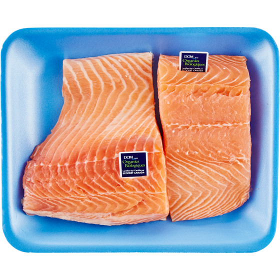 null Fresh Organic Atlantic Salmon Fillets, Skin On, Packaged $61.71/1kg $28.00/1lb