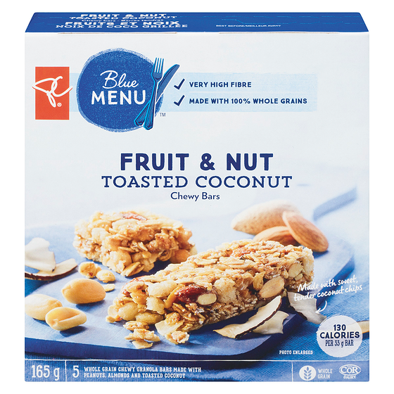 PC Blue Menu Toasted Coconut Fruit & Nut Chewy Bars PC.ca
