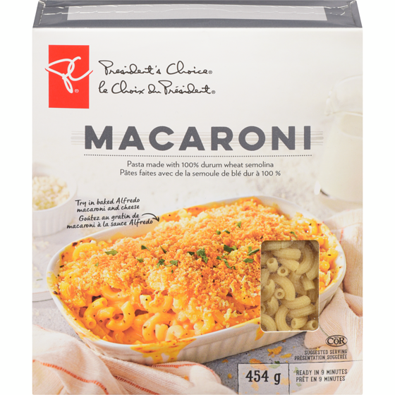 le Choix du Président Pâtes macaroni 454 g, 0,55 $/100g