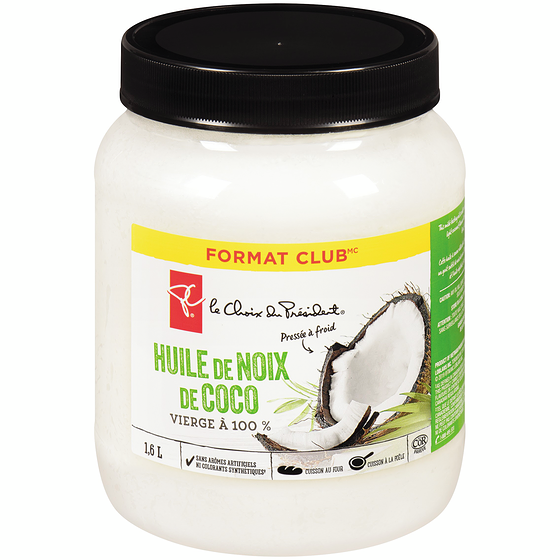 le Choix du Président Huile de noix de coco vierge à 100 % pressée à froid 1.6 l, 1,63 $/100ml