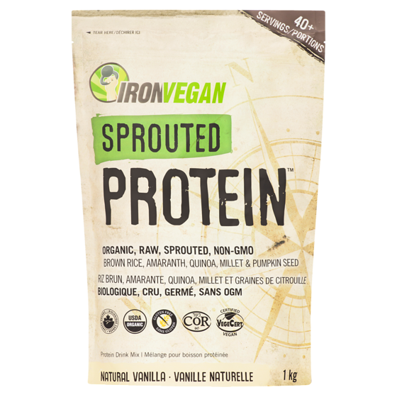 Iron Vegan Sprouted Protein, Vanilla 1 kg, $7.40/100g