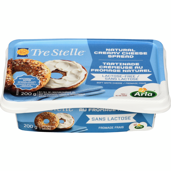 Tre Stelle Tre Stelle Tartinade crémeuse au fromage sans lactose 200 g, 2,50 $/100g