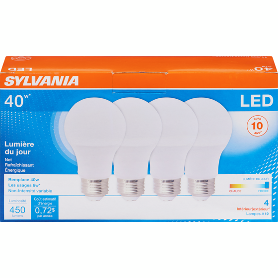 Sylvania Ampoule à DEL 1 ea, 3,00 $/1ch