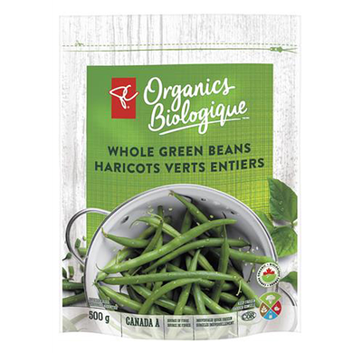 PC Biologique Haricots Verts Entiers 500 g, 1,00 $/100g