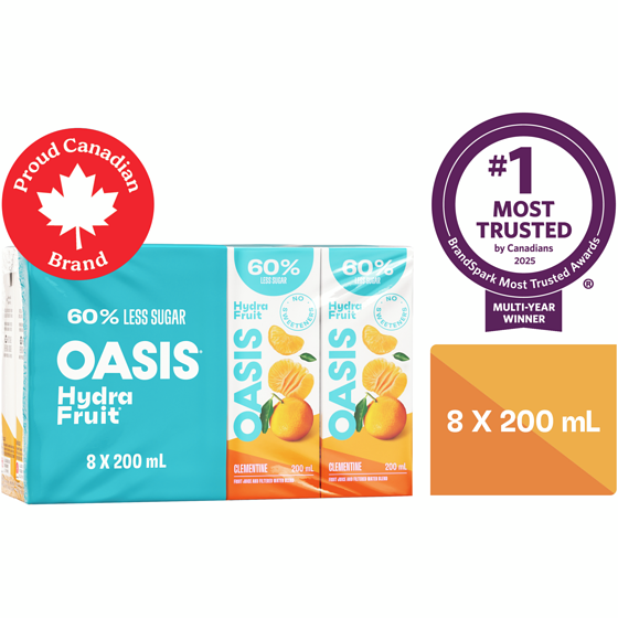 Oasis Hydrafruit Clementine Fruit Juice Boxes 8x200.0 ml, $0.37/100ml
