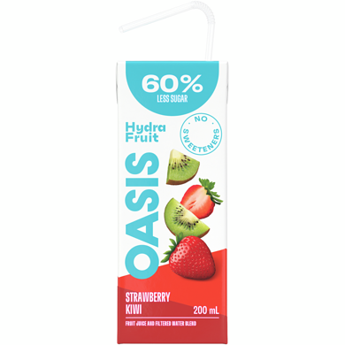 Oasis Hydrafruit Strawberry Kiwi Fruit Juice Boxes - 8x200.0