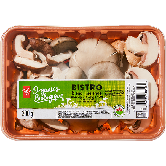 PC Biologique Mélange bistro de champignons tranchés et entiers 200 g, 3,00 $/100g