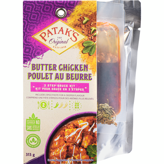 Pataks Kit à sauce de cuisson 3 étapes Poulet au Beurre 313 g, 2,07 $/100g