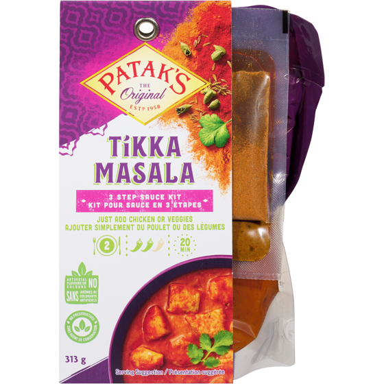 Pataks Kit à sauce de cuisson 3 étapes Tikka Masala 313 g, 2,07 $/100g